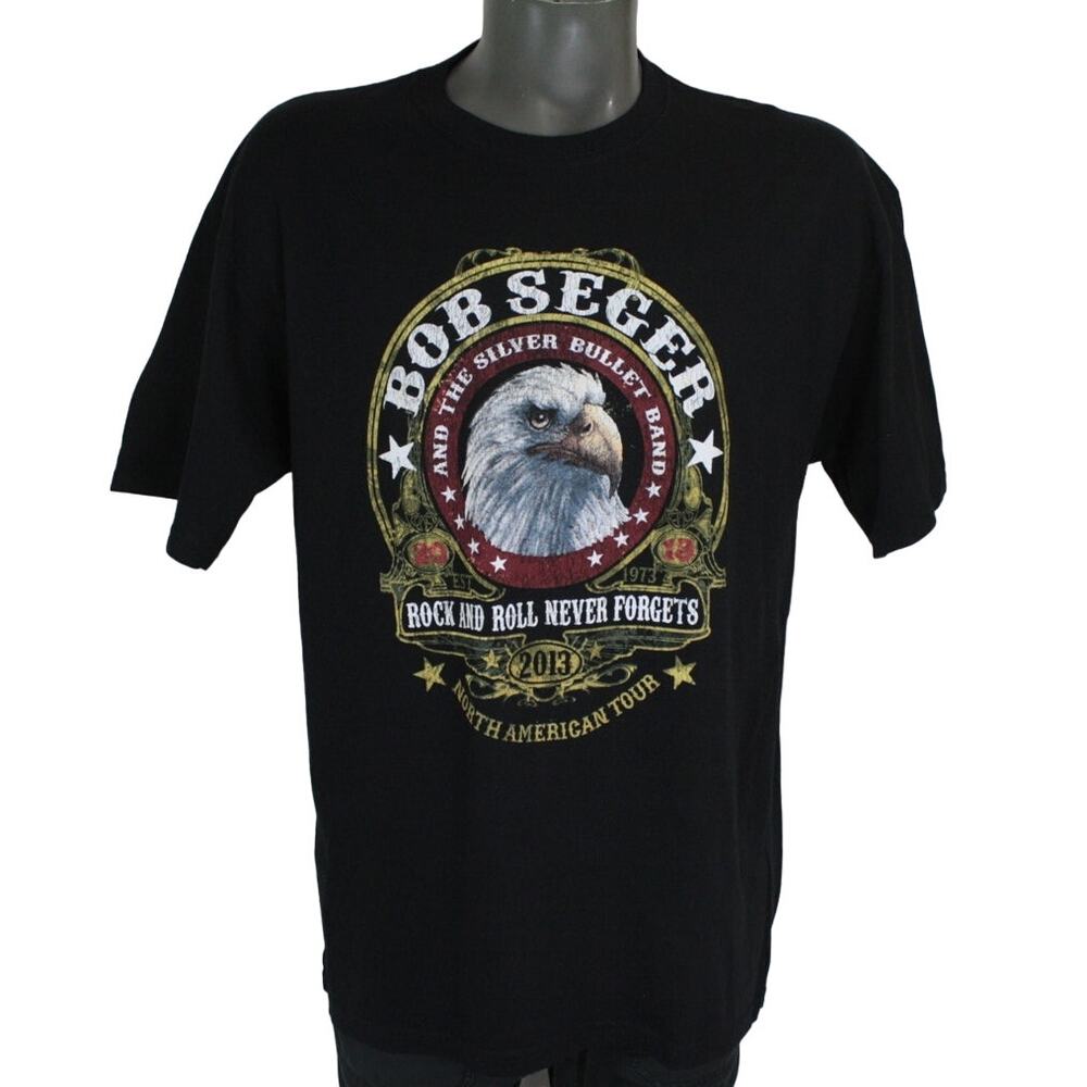 Bob Seger 2013 North American Tour Rock & Roll Never Forgets T-Shirt Mens XL